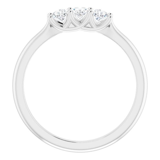 0.63 ct. Oval Cut Diamond 3 Stone Wedding Band Trellis Setting-VIRABYANI